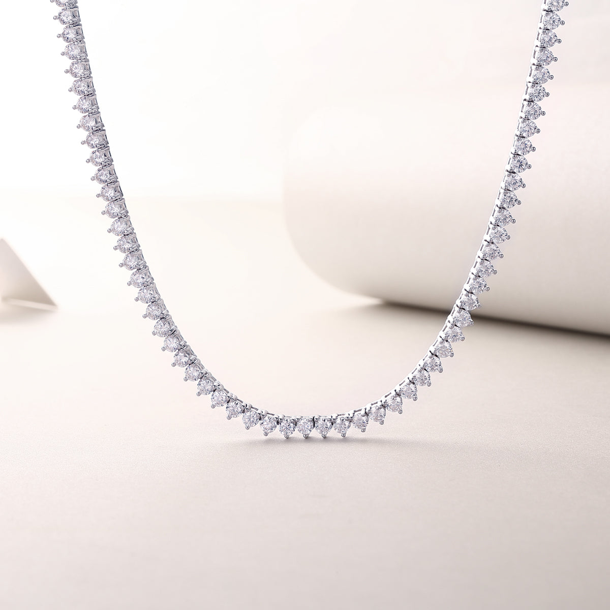 Solitude Moissanite Necklace  925 Sterling Silver Platinum Plated Luxury Pendant Necklace with GRA Certificate