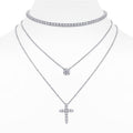 Embedded With Top-quality Moissanite, This Luxurious And Fashionable Minimalist Jewelry Set Includes A Necklace Pendant, A Collar Chain, And S925 Silver Electroplated With Platinum.