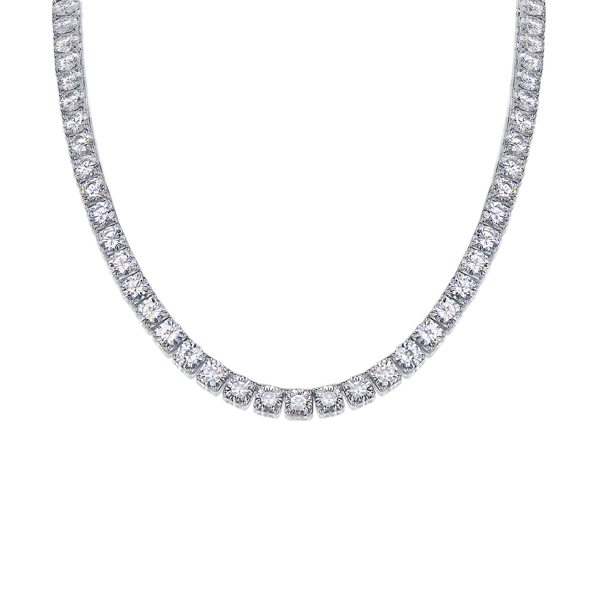 Endless Starry River Moissanite Necklace 925 Sterling Silver Platinum Plated Luxury Pendant Necklace for Women GRA Certified