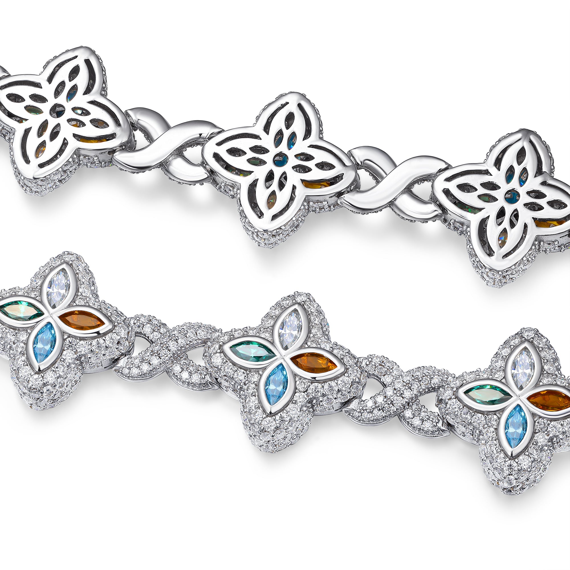 Luxurious Minimalist Moissanite Bracelet Platinum Plated 925 Sterling Silver with GRA Certificate