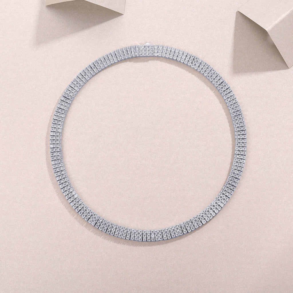 Elegant Minimalist Jewelry Round Double Ring Pendant Necklace in 925 Sterling Silver