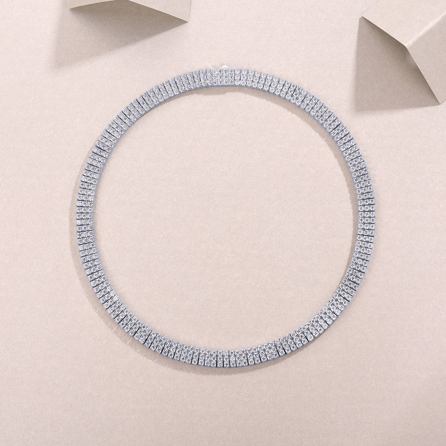 Elegant Minimalist Jewelry Round Double Ring Pendant Necklace in 925 Sterling Silver
