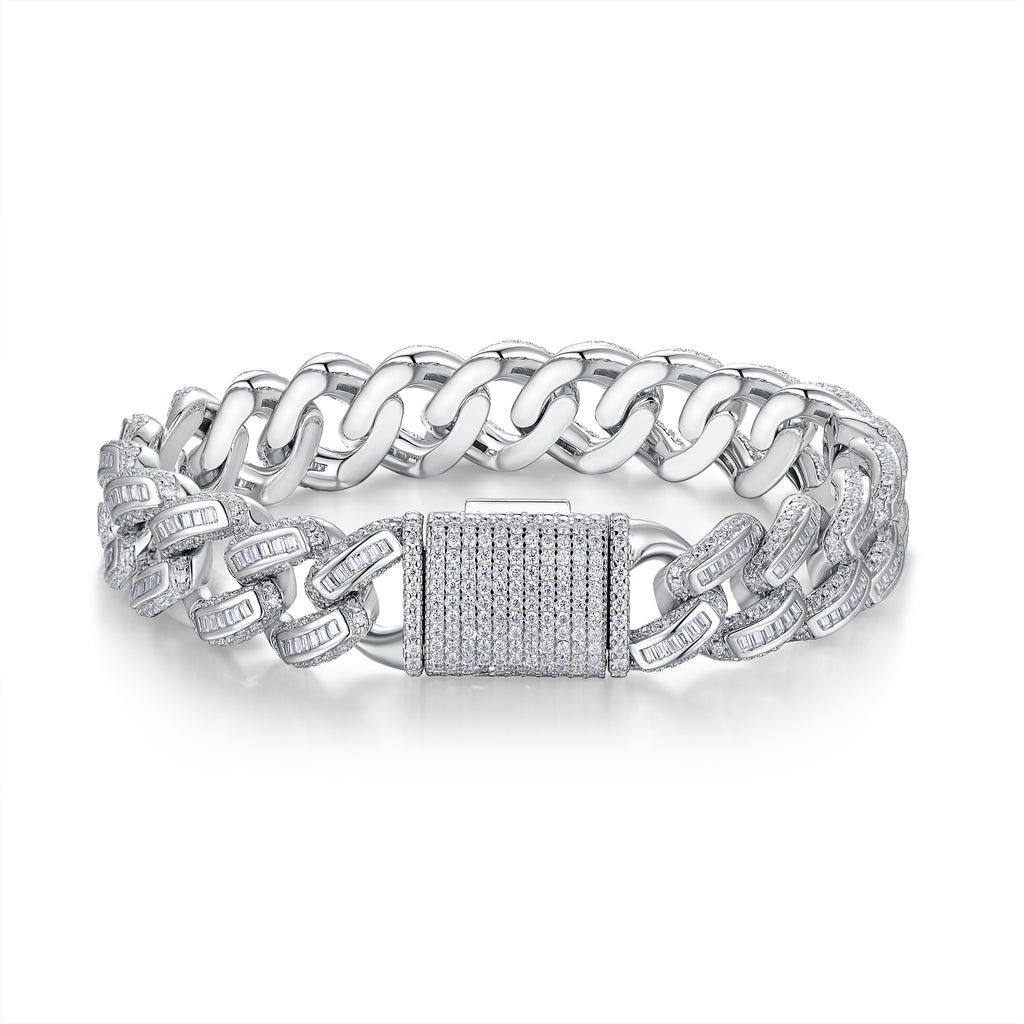 Moissanite Bracelet 925 Sterling Silver Platinum Plated Luxury Minimalist Bracelet for Women with GRA Certificate