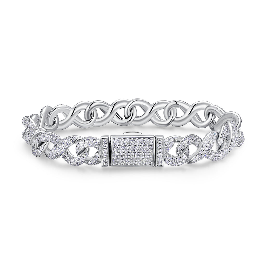 Platinum Plated 925 Sterling Silver Moissanite Bracelet GRA certificate