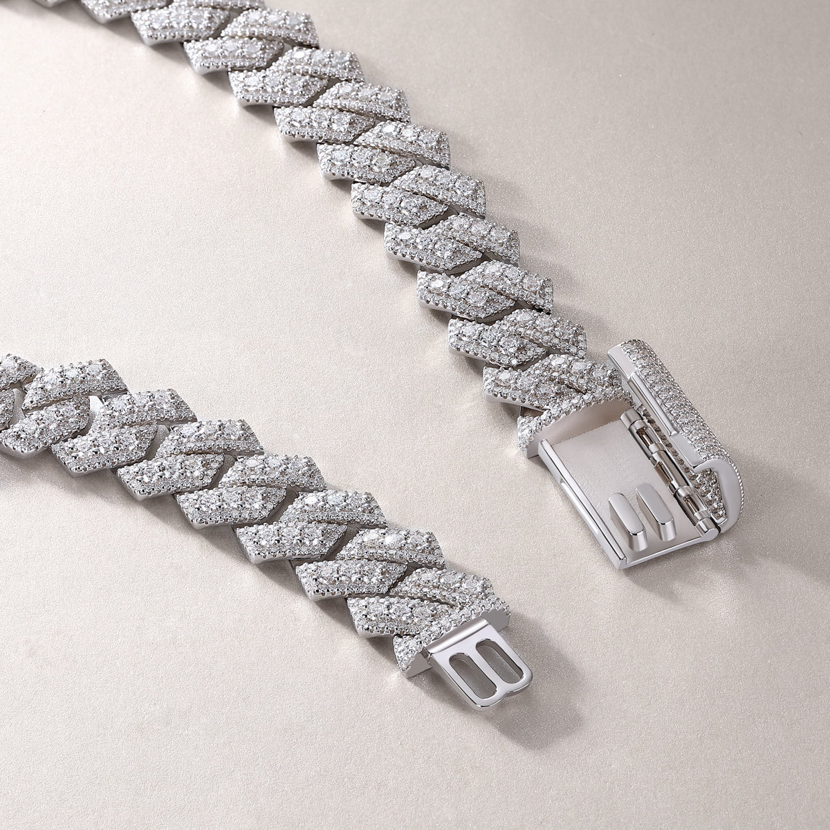 Romantic Gravity Moissanite Pendant Necklace in Platinum Plated 925 Sterling Silver
