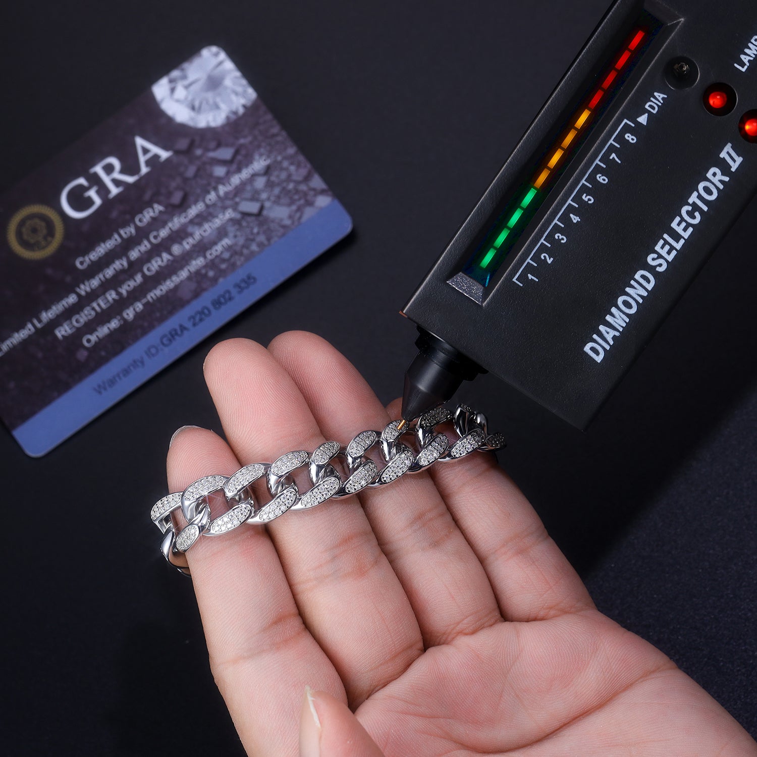 Moissanite Silver Bracelet 925 Sterling Silver Platinum Plated Minimalist Luxury Bracelet with GRA Certificate