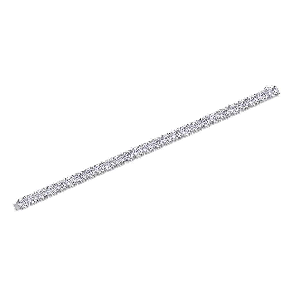 Large Gravitational Pull - A Fashionable And Light Luxury Jewelry Silver Bracelet Set With Top-quality Moissanite, S925 Silver-plated Platinum