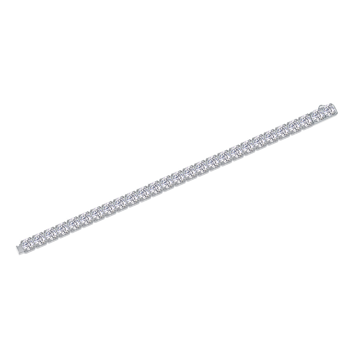 Large Gravitational Pull - A Fashionable And Light Luxury Jewelry Silver Bracelet Set With Top-quality Moissanite, S925 Silver-plated Platinum