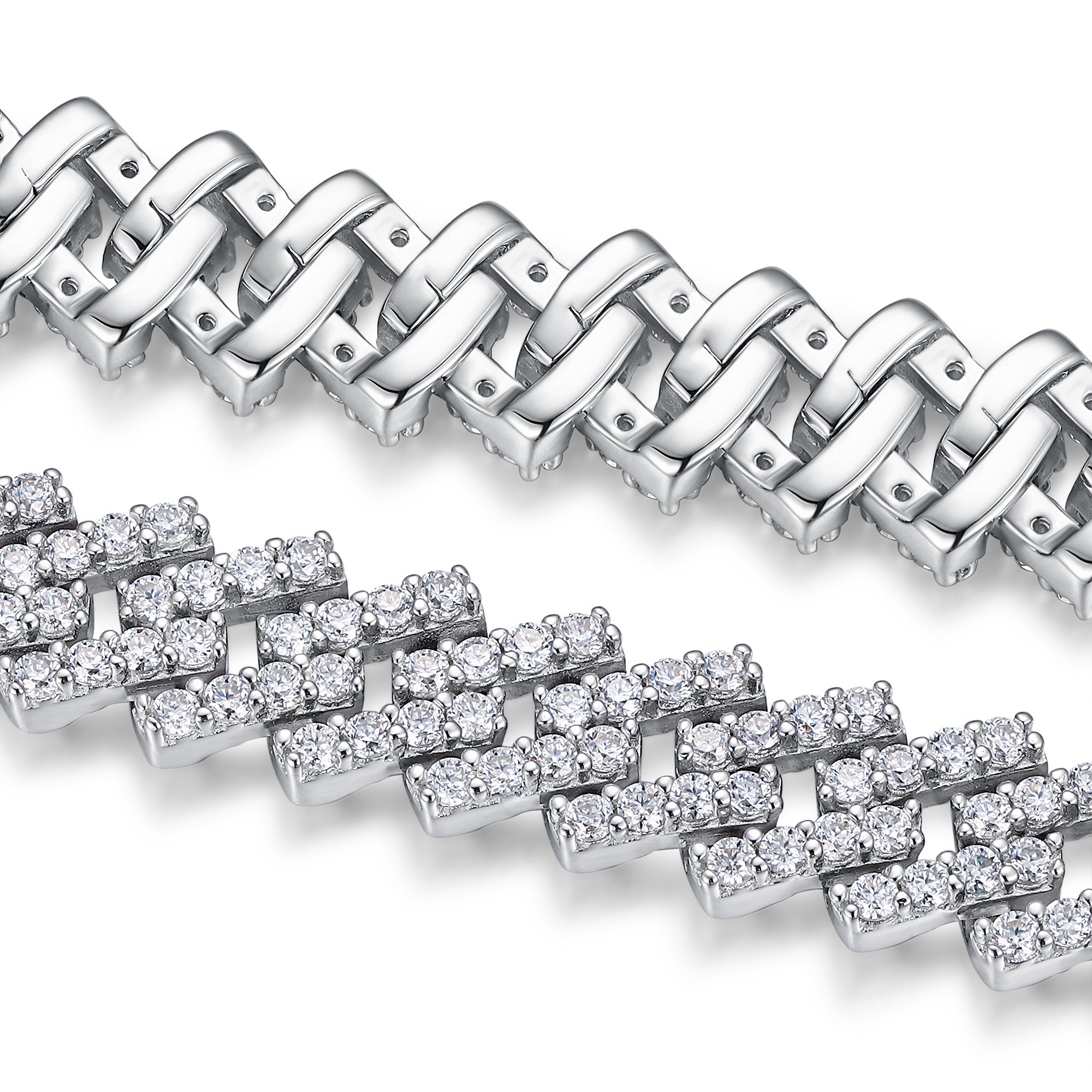 Set With Top-quality Moissanite, This Luxurious And Fashionable Light Luxury Jewelry Silver Bracelet Is Made Of S925 Silver Electroplated With Platinum