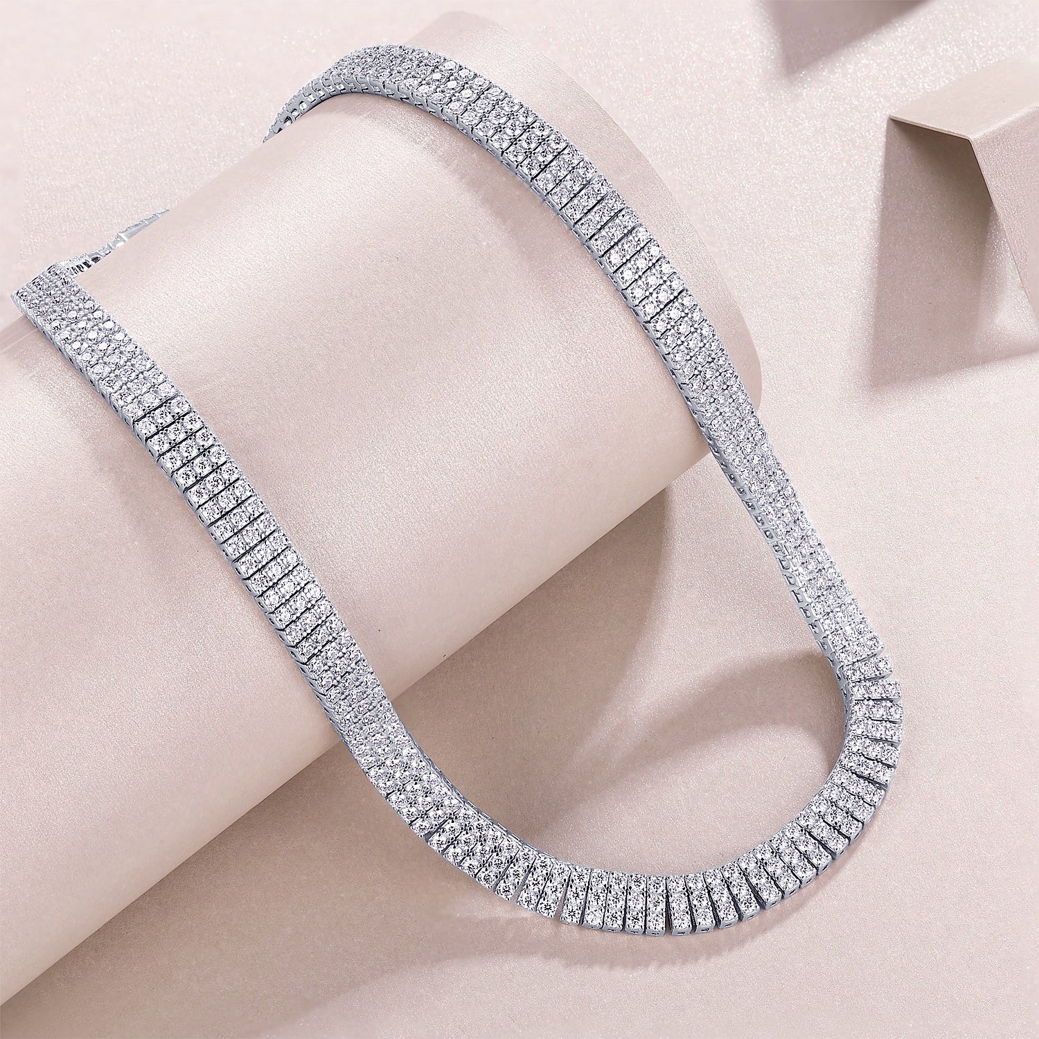 Elegant Minimalist Jewelry Round Double Ring Pendant Necklace in 925 Sterling Silver