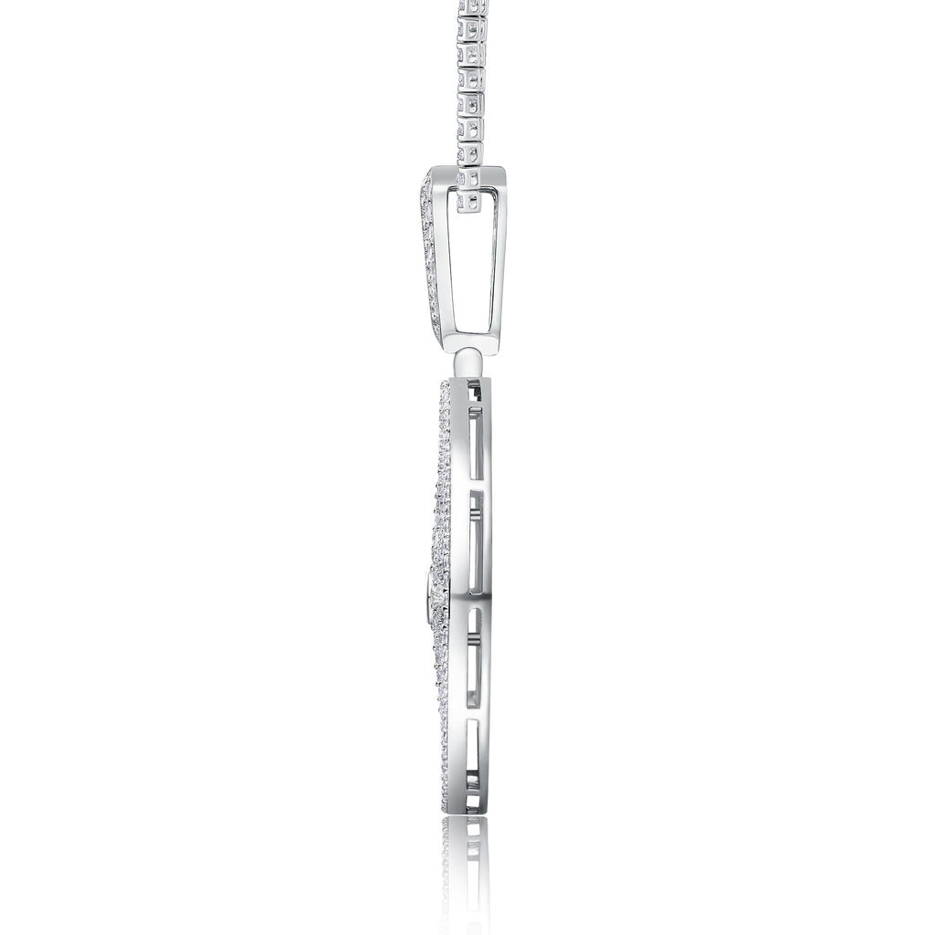 Round And Dazzling - A Fashionable And Trendy Necklace Pendant Set With Top-quality Moissanite S925 Silver And Platinum-plated. It Can Be Tested With A Diamond Pen