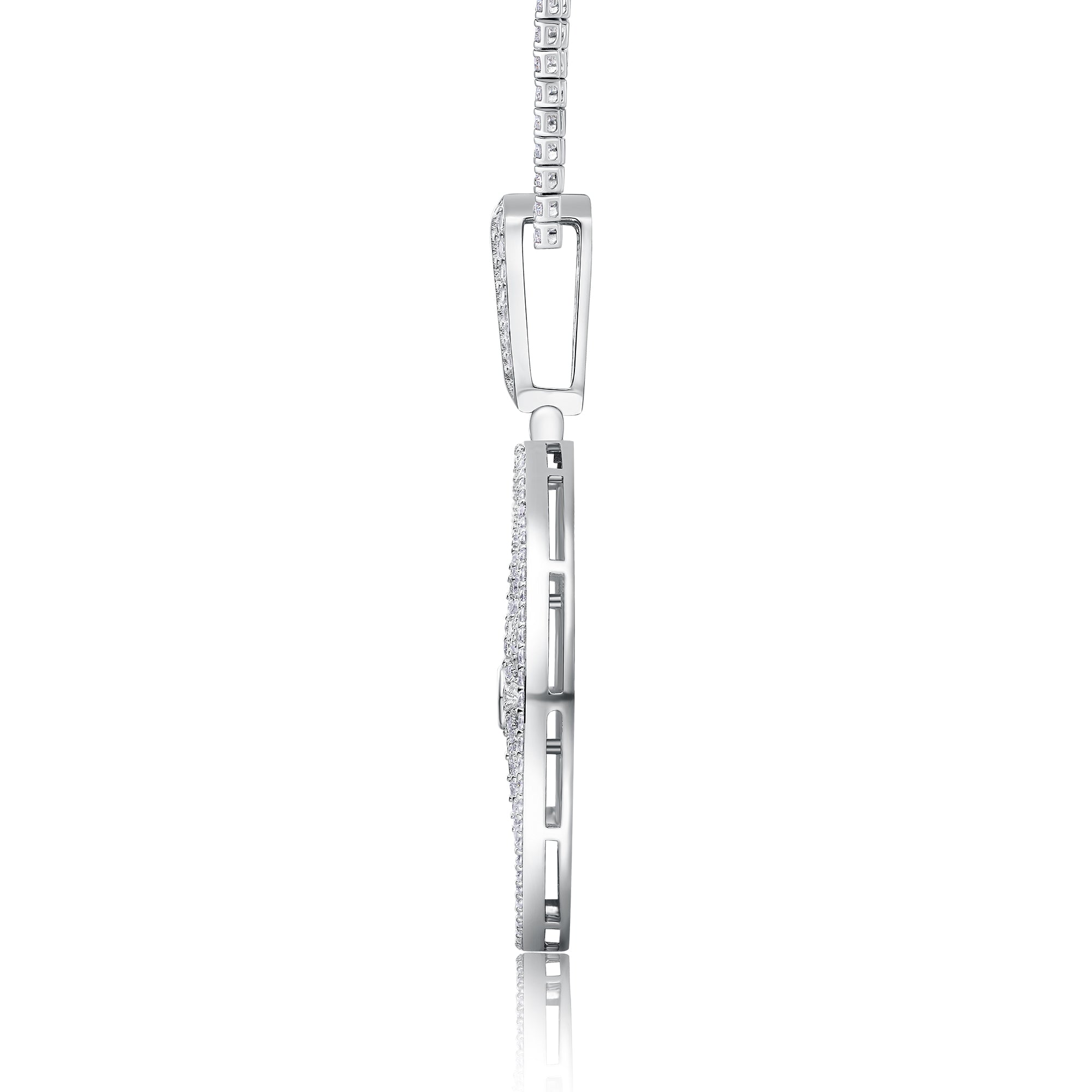 Round And Dazzling - A Fashionable And Trendy Necklace Pendant Set With Top-quality Moissanite S925 Silver And Platinum-plated. It Can Be Tested With A Diamond Pen