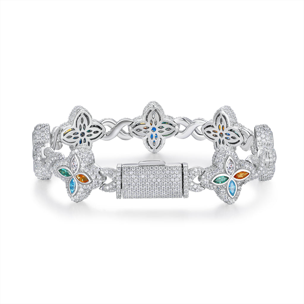 Luxurious Minimalist Moissanite Bracelet Platinum Plated 925 Sterling Silver with GRA Certificate
