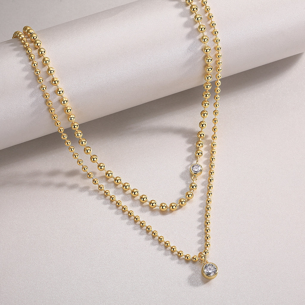 925 Sterling Silver Gold Plated Moissanite Pendant Necklace – Minimalist Luxury Diamond-Look Jewelry for Everyday Wear