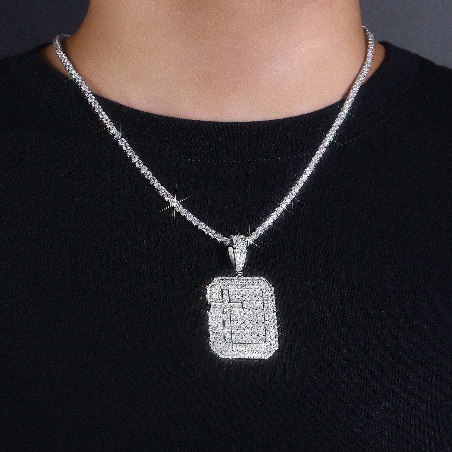 The Light Of Belief - A Fashionable And Trendy Necklace Pendant Set With Top-quality Moissanite S925 And Silver Plated With Platinum Can Be Tested With A Diamond Pen
