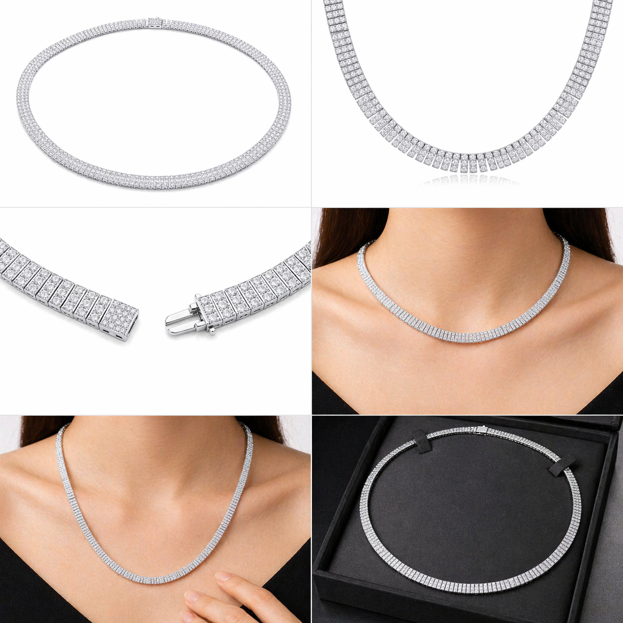 Elegant Minimalist Jewelry Round Double Ring Pendant Necklace in 925 Sterling Silver