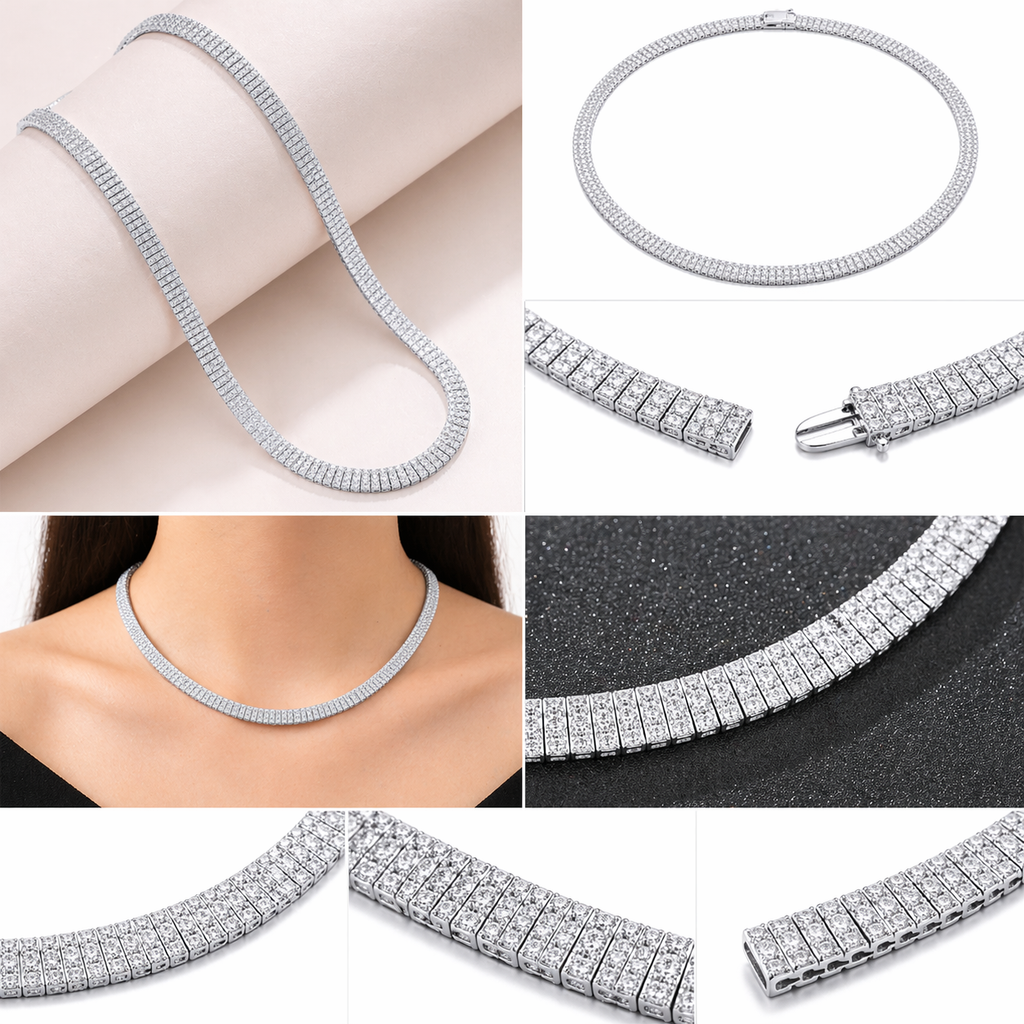 Elegant Minimalist Jewelry Round Double Ring Pendant Necklace in 925 Sterling Silver