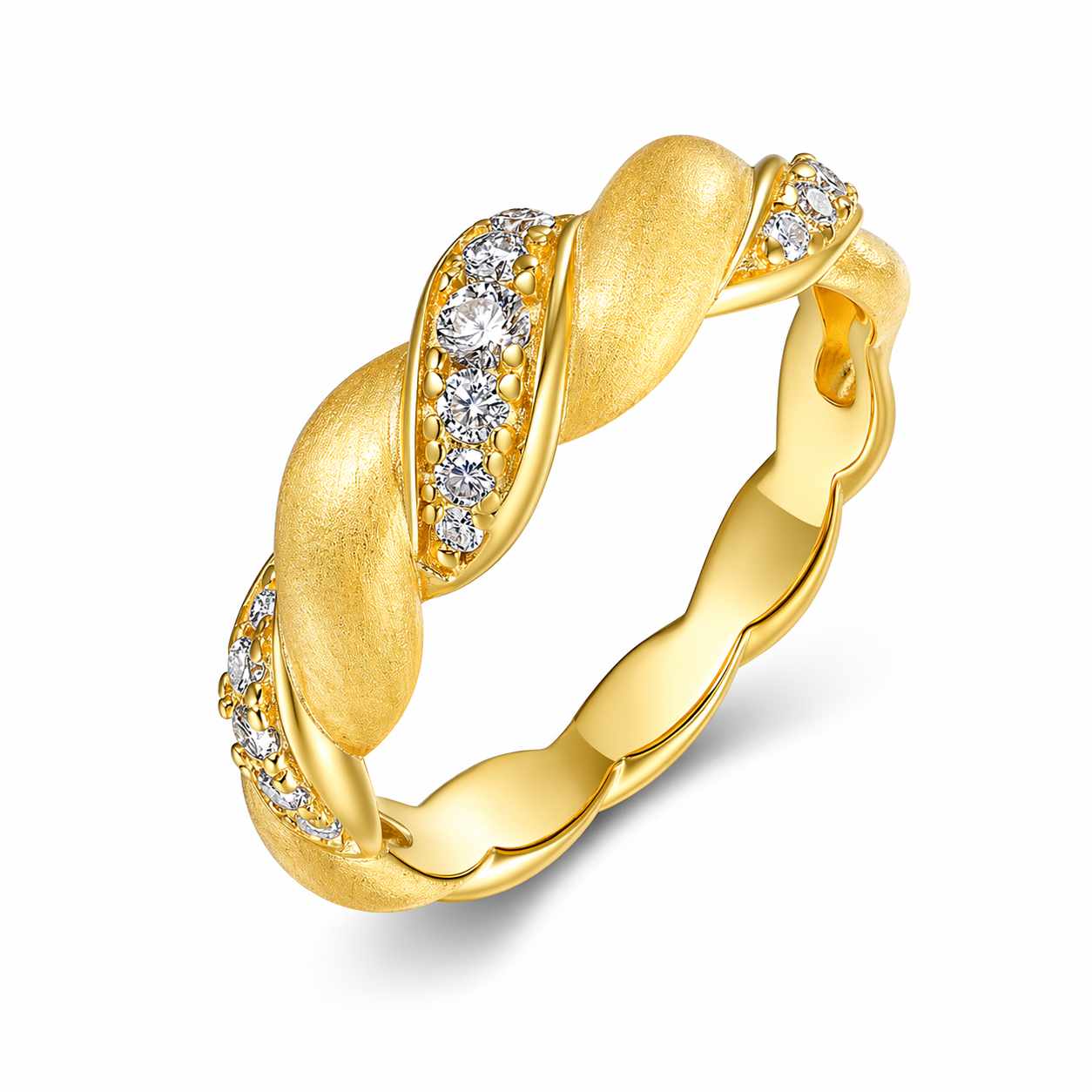 Minimalist Moissanite Ring – Gold Plated 925 Sterling Silver Luxury Engagement Ring with GRA Certificate