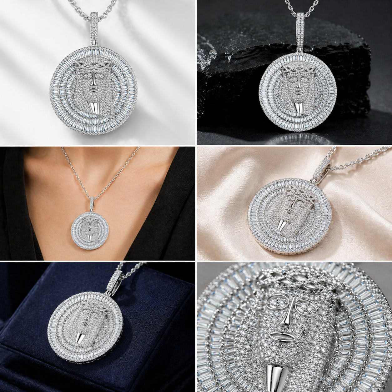 Moissanite Pendant Necklace 925 Sterling Silver Platinum Plated Minimalist Luxury Necklace for Women GRA Certified