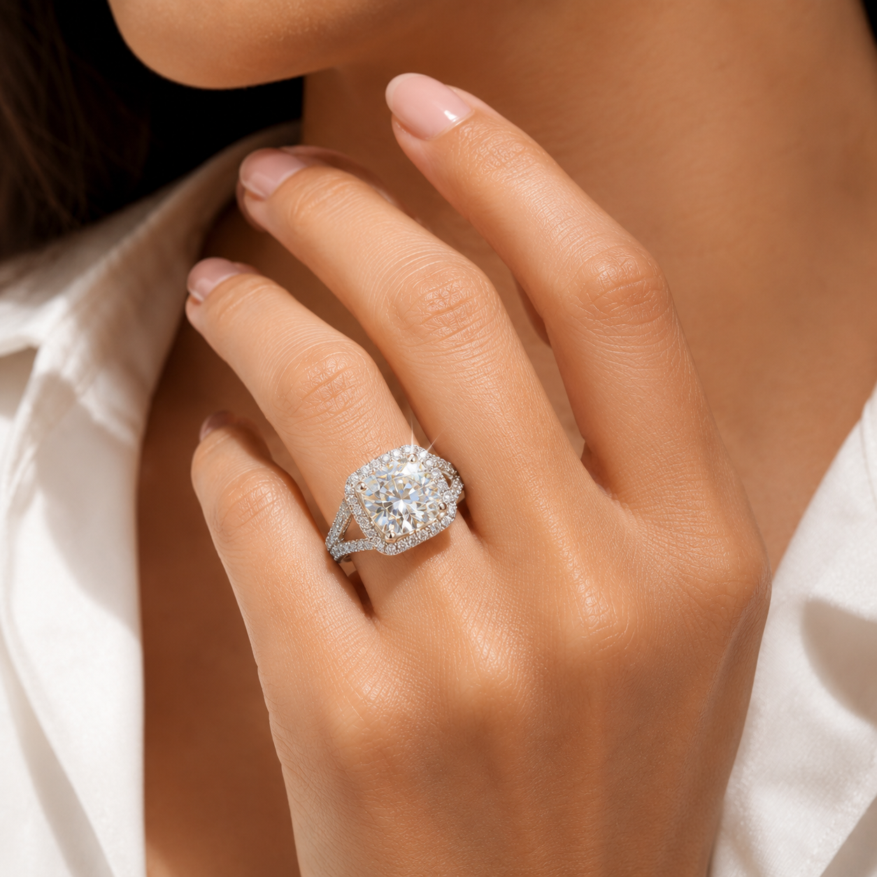 Moissanite Imperial 5 Carat Silver Ring — Lumina
