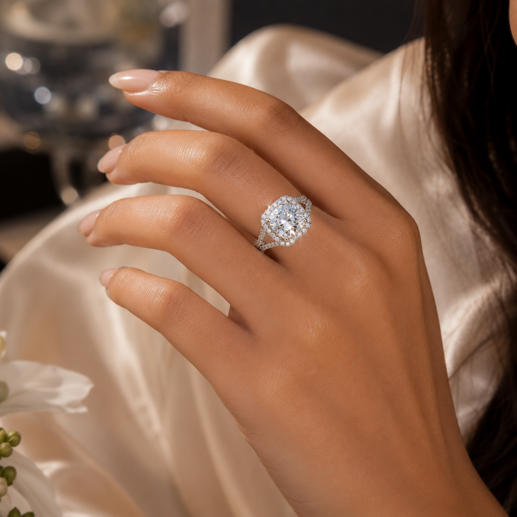 Moissanite Imperial 5 Carat Silver Ring — Lumina