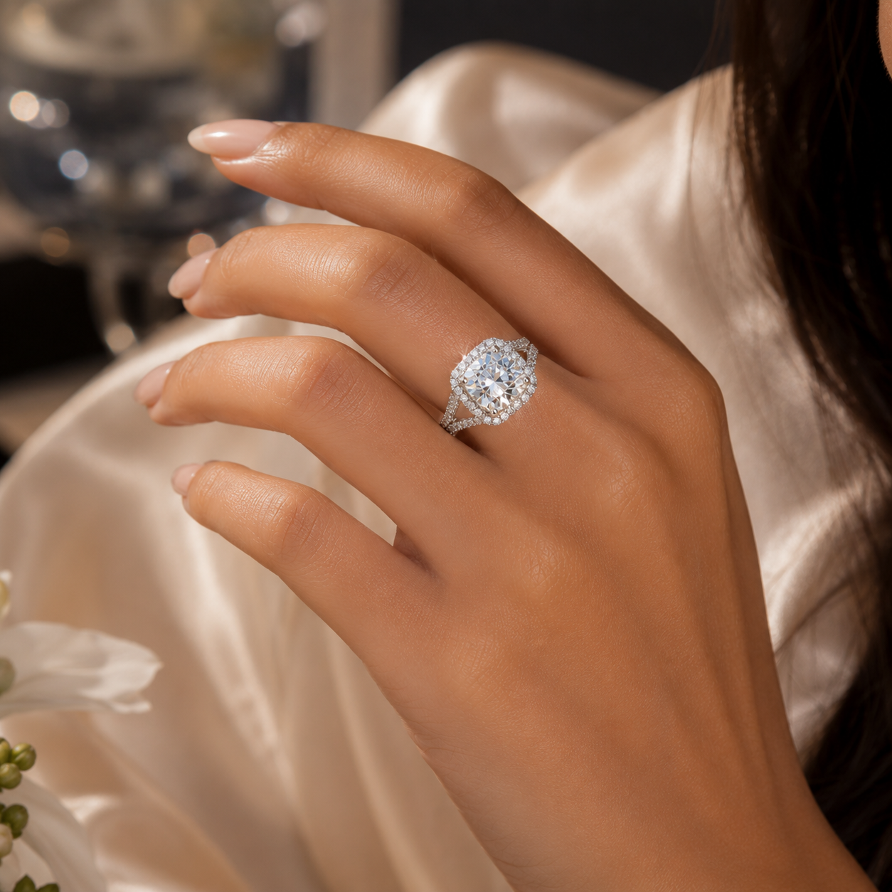 Moissanite Imperial 5 Carat Silver Ring — Lumina