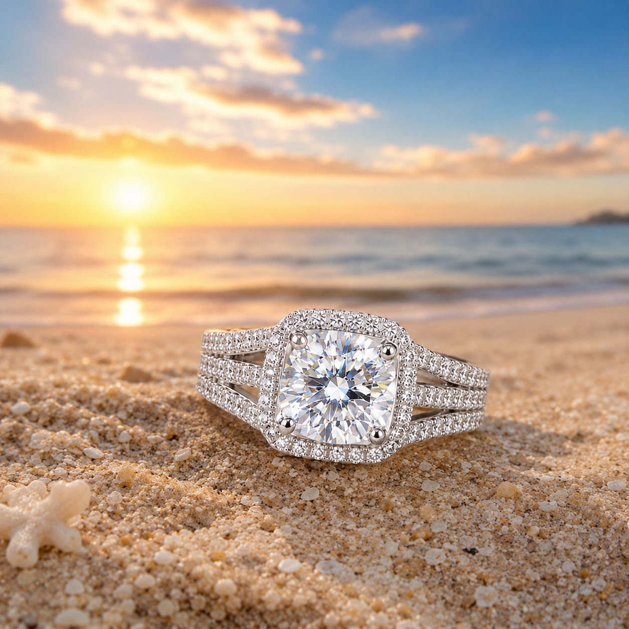 Moissanite Imperial 5 Carat Silver Ring — Lumina
