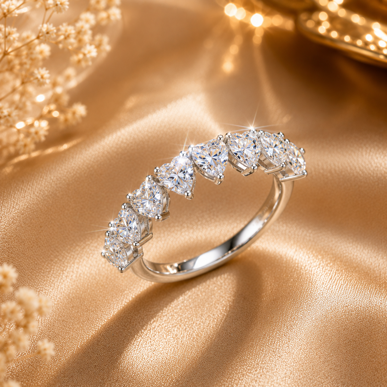 Moissanite Cœur Silver Ring — Veyra