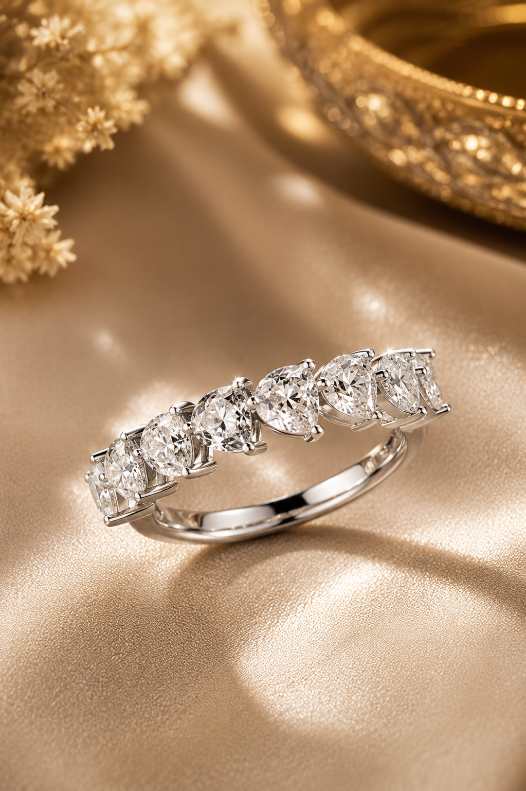 Moissanite Biais Silver Ring — Veyra