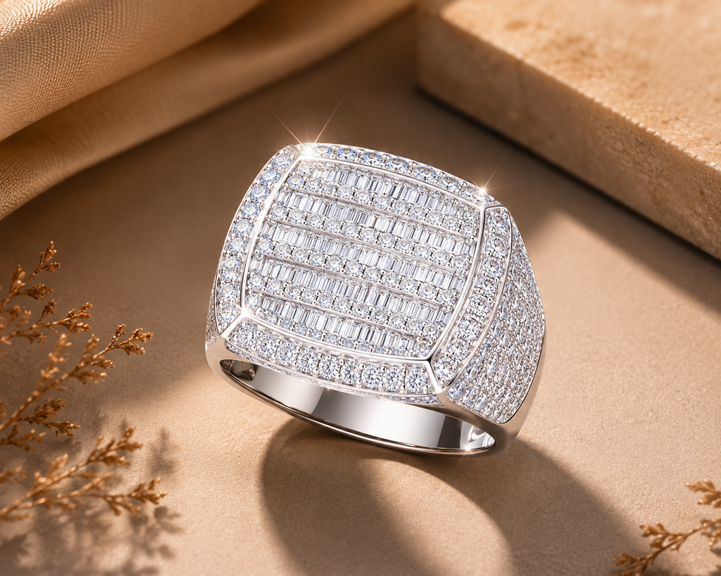 Moissanite Valore Silver Men's Ring — Kova