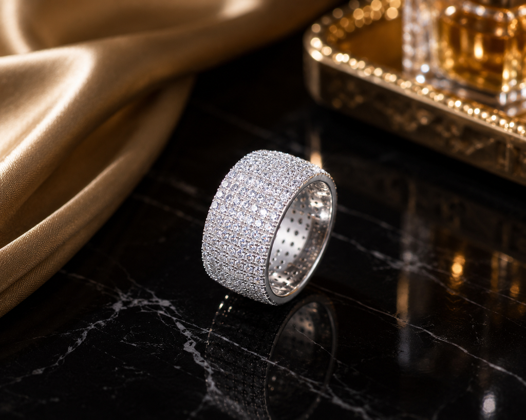 Moissanite Galaxie Silver Cocktail Ring — Veyra