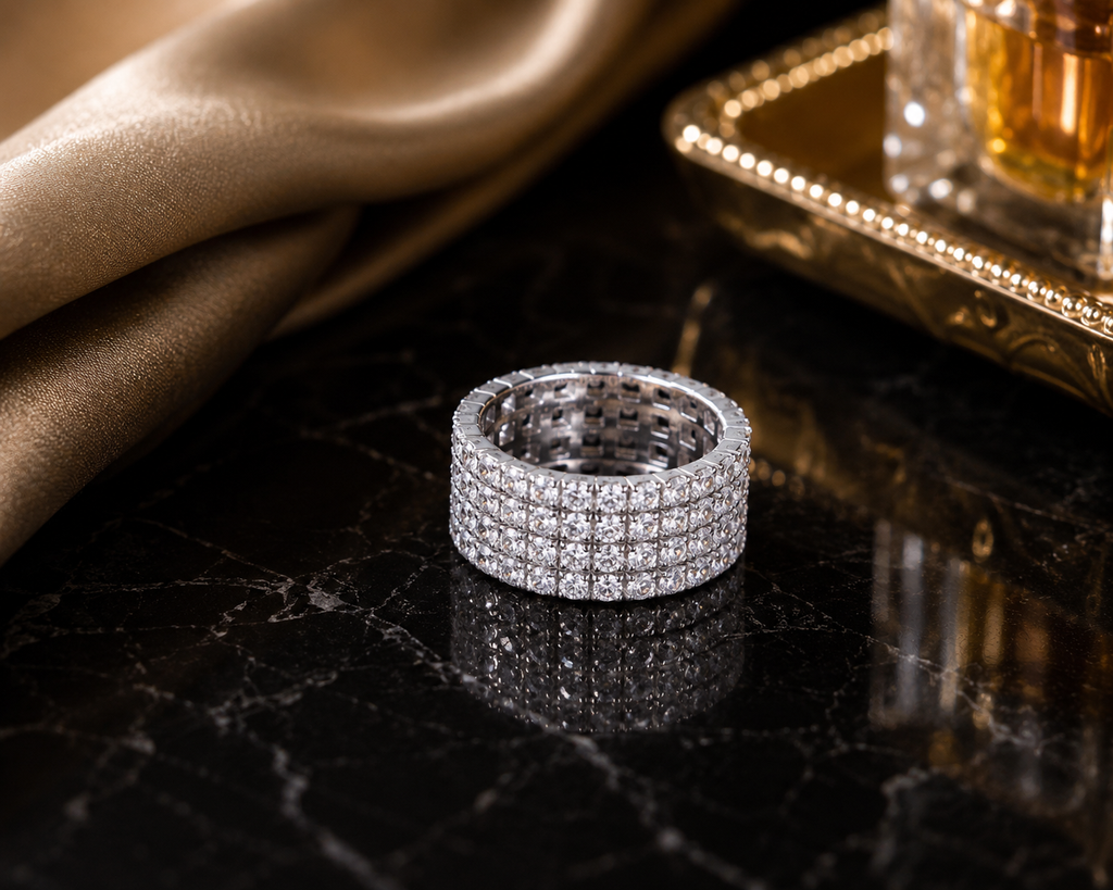 Moissanite Cosmos Silver Cocktail Ring — Veyra
