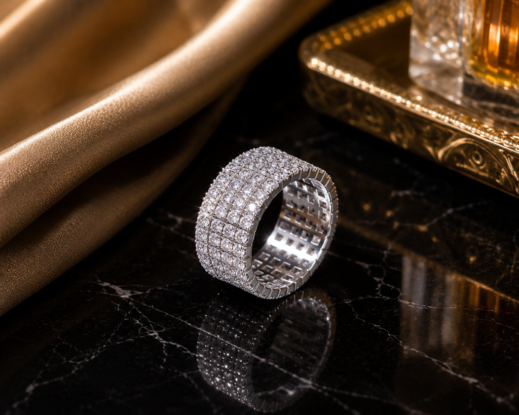Moissanite Cosmos Silver Cocktail Ring — Veyra