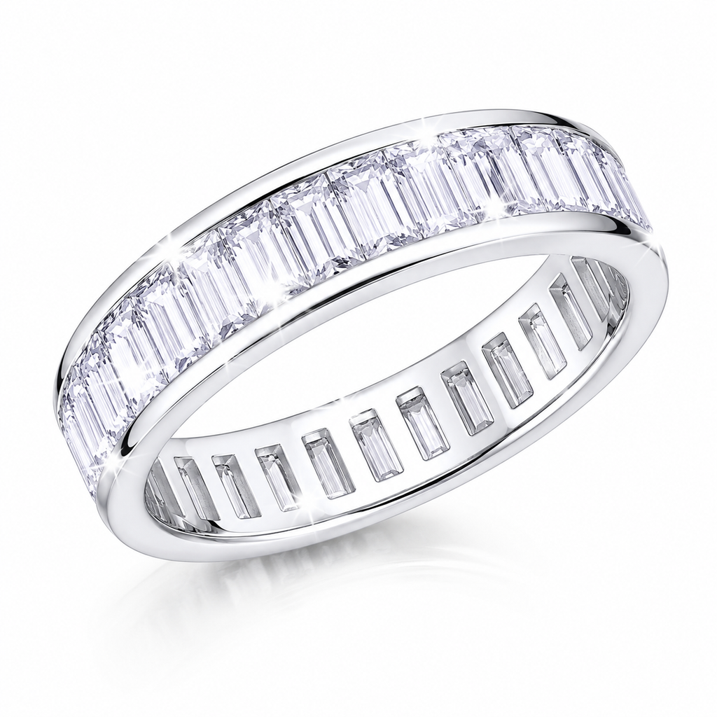 Moissanite Carré Princess Silver Ring — Lumina
