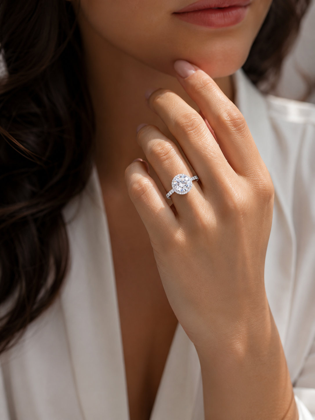 Moissanite Zenith 5 Carat Silver Ring — Lumina