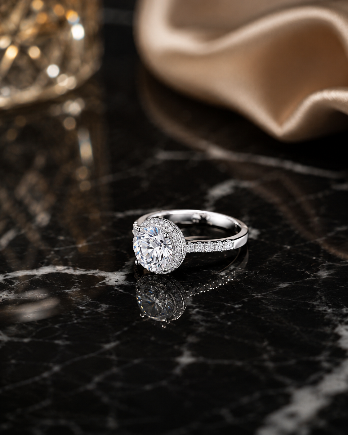 Moissanite Zenith 5 Carat Silver Ring — Lumina