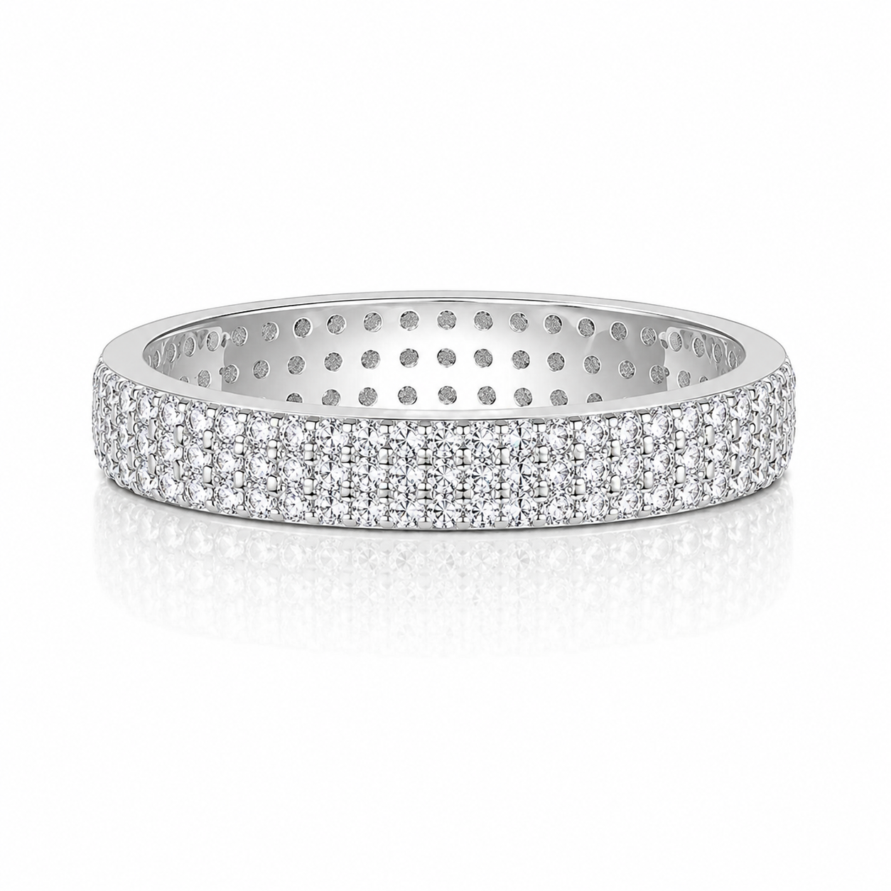 Moissanite Trinité Silver Ring — Veyra