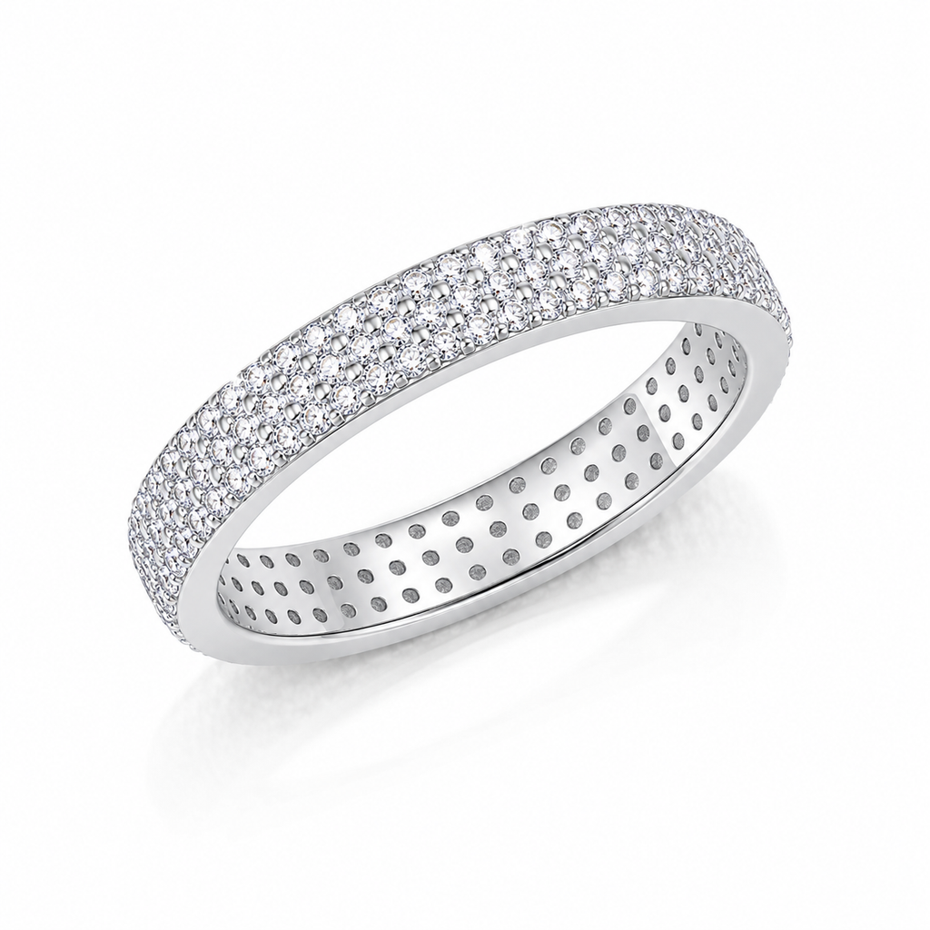 Moissanite Trinité Silver Ring — Veyra