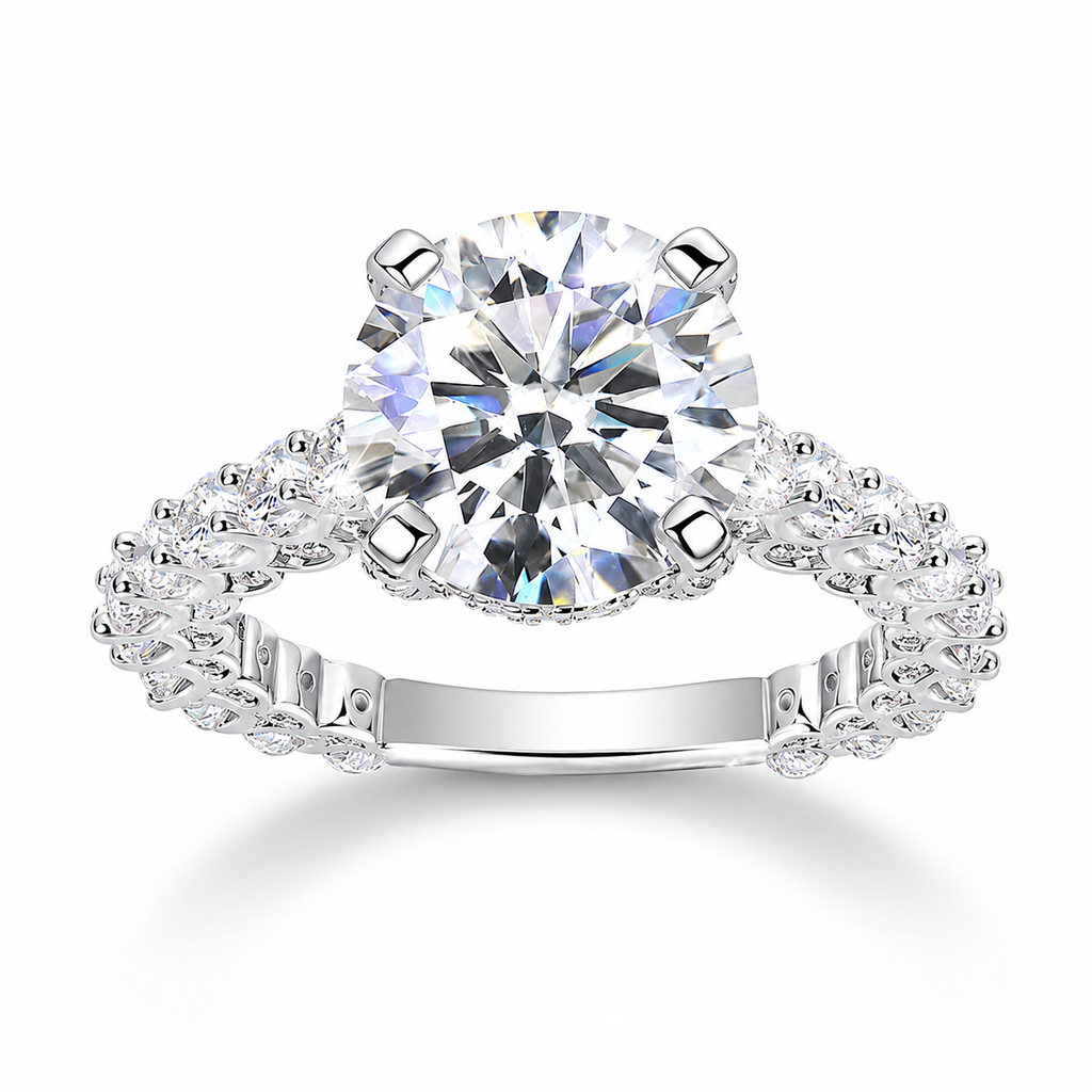 Moissanite Armure 5 Carat Silver Ring — Lumina