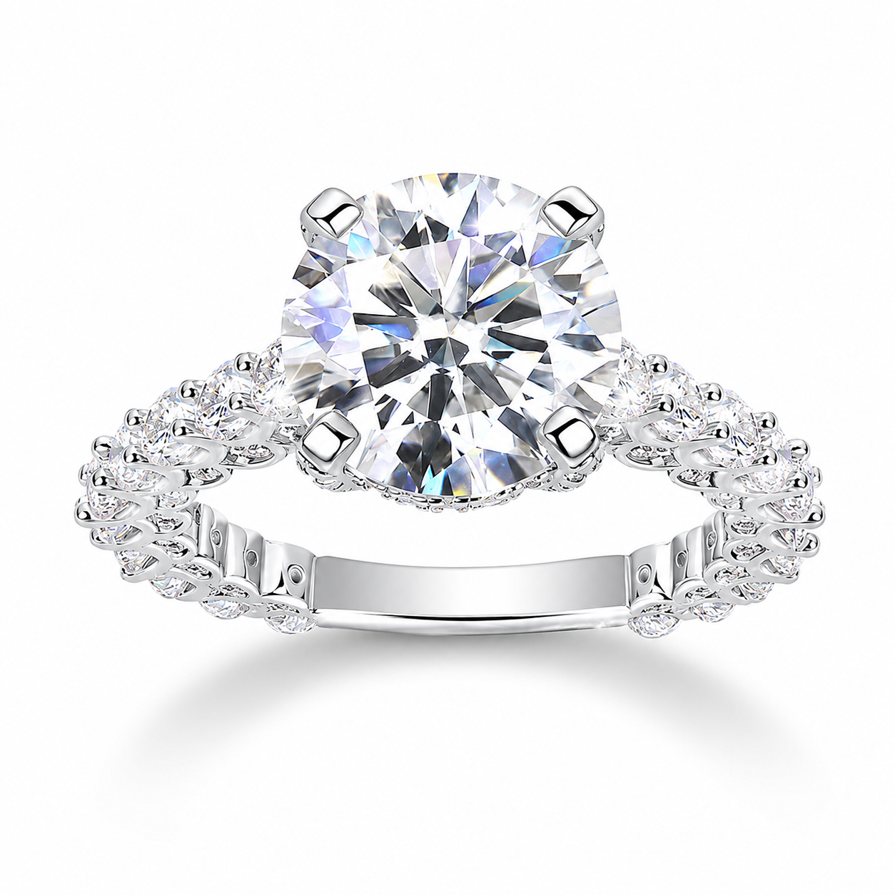Moissanite Armure 5 Carat Silver Ring — Lumina