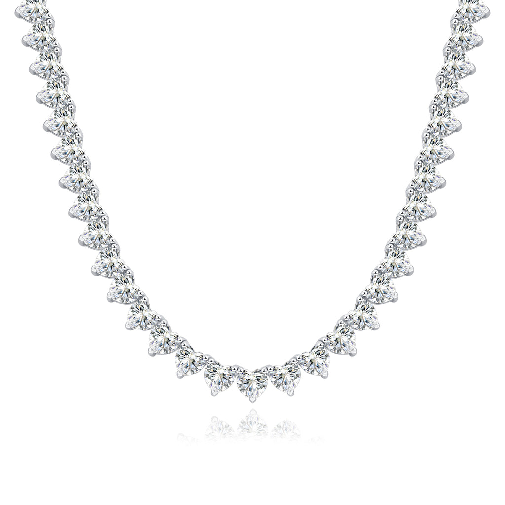 Romantic Gravity Moissanite Necklace Pendant Set 1 Carat Platinum Plated 925 Sterling Silver Luxury GRA Certified Jewelry