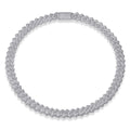Romantic Gravity Moissanite Pendant Necklace in Platinum Plated 925 Sterling Silver