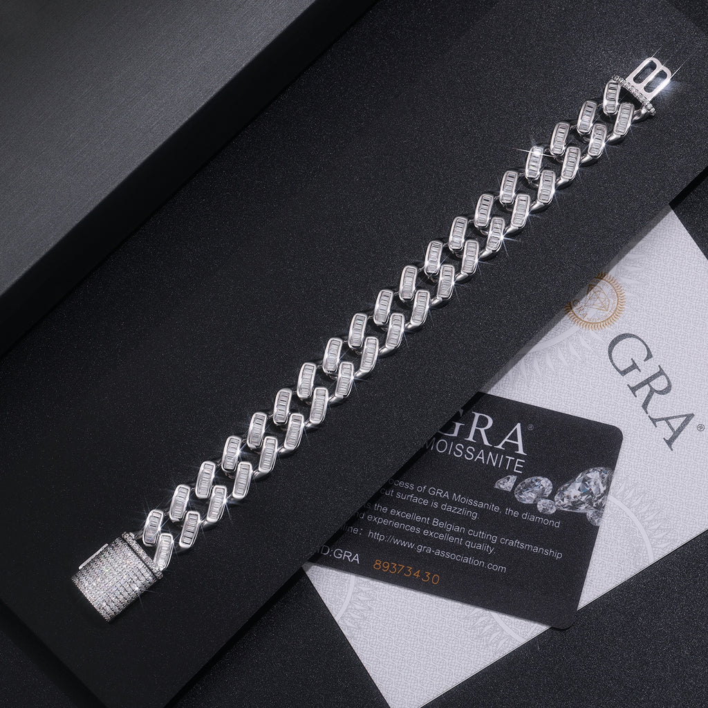 Minimalist Moissanite Bracelet 925 Sterling Silver Platinum Plated Luxury Elegant Bracelet with GRA Certificate