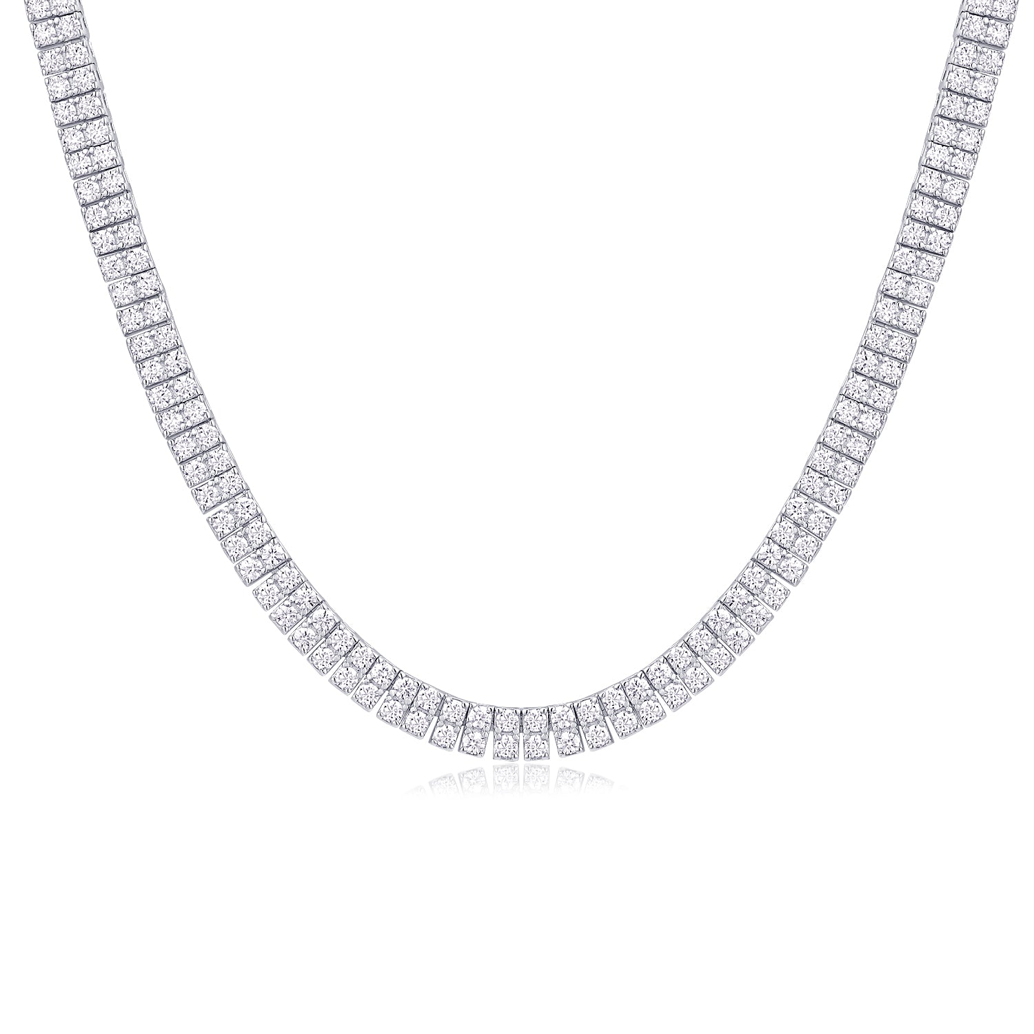 Double Layer Moissanite Necklace Set Platinum Plated 925 Sterling Silver Round Pendant Luxury GRA Certified Jewelry