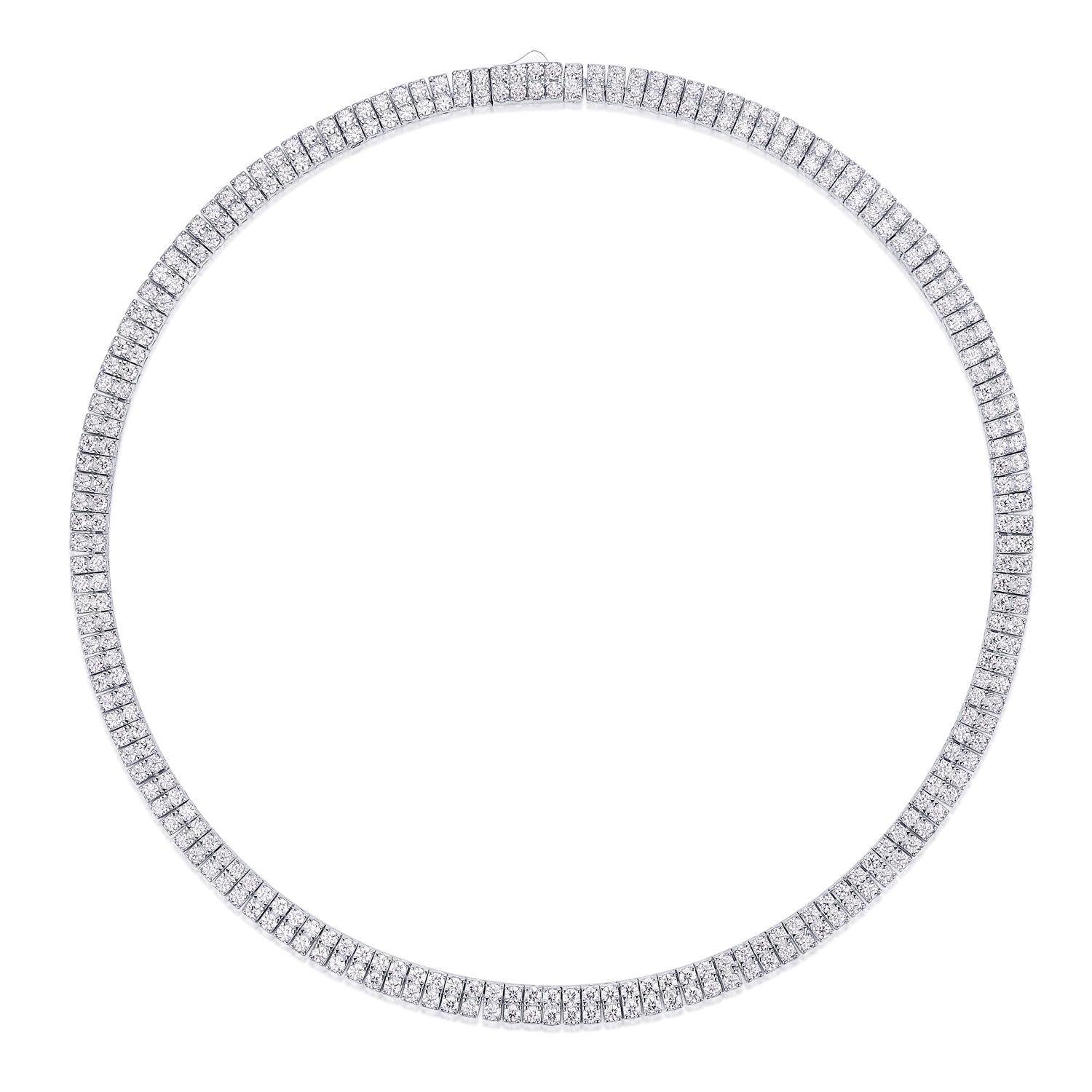 Double Layer Moissanite Necklace Set Platinum Plated 925 Sterling Silver Round Pendant Luxury GRA Certified Jewelry
