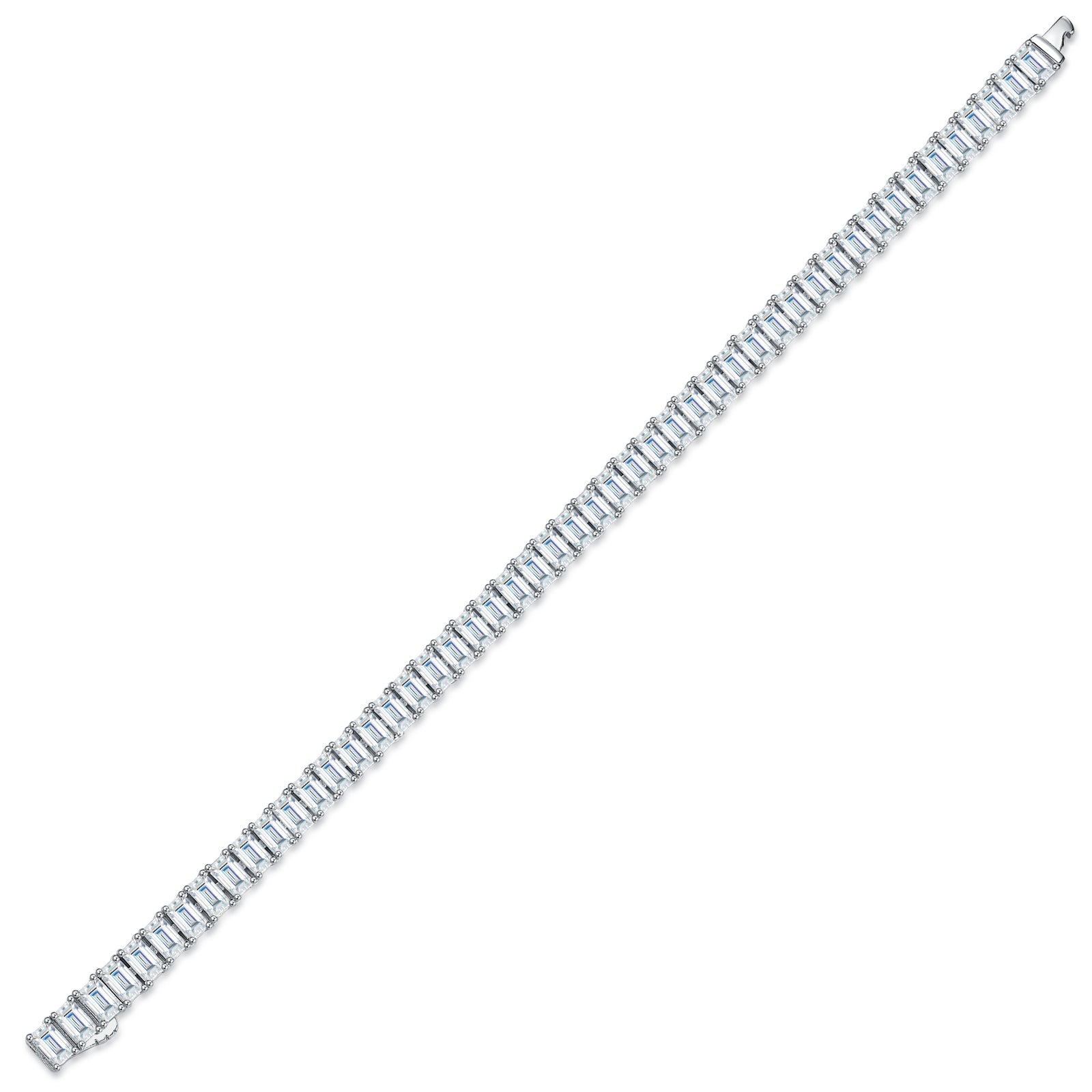 A Luxurious And Fashionable Minimalist Jewelry Bracelet Featuring Top-quality Moissanite, Made Of S925 Silver Electroplated With Platinum.