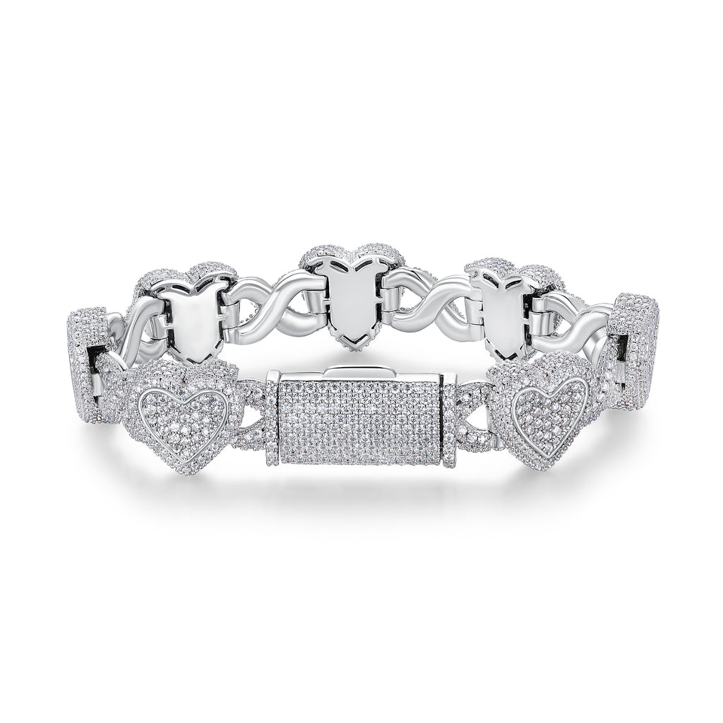A Luxurious And Fashionable Minimalist Jewelry Bracelet Featuring Top-quality Moissanite, Made Of S925 Silver Electroplated With Platinum.