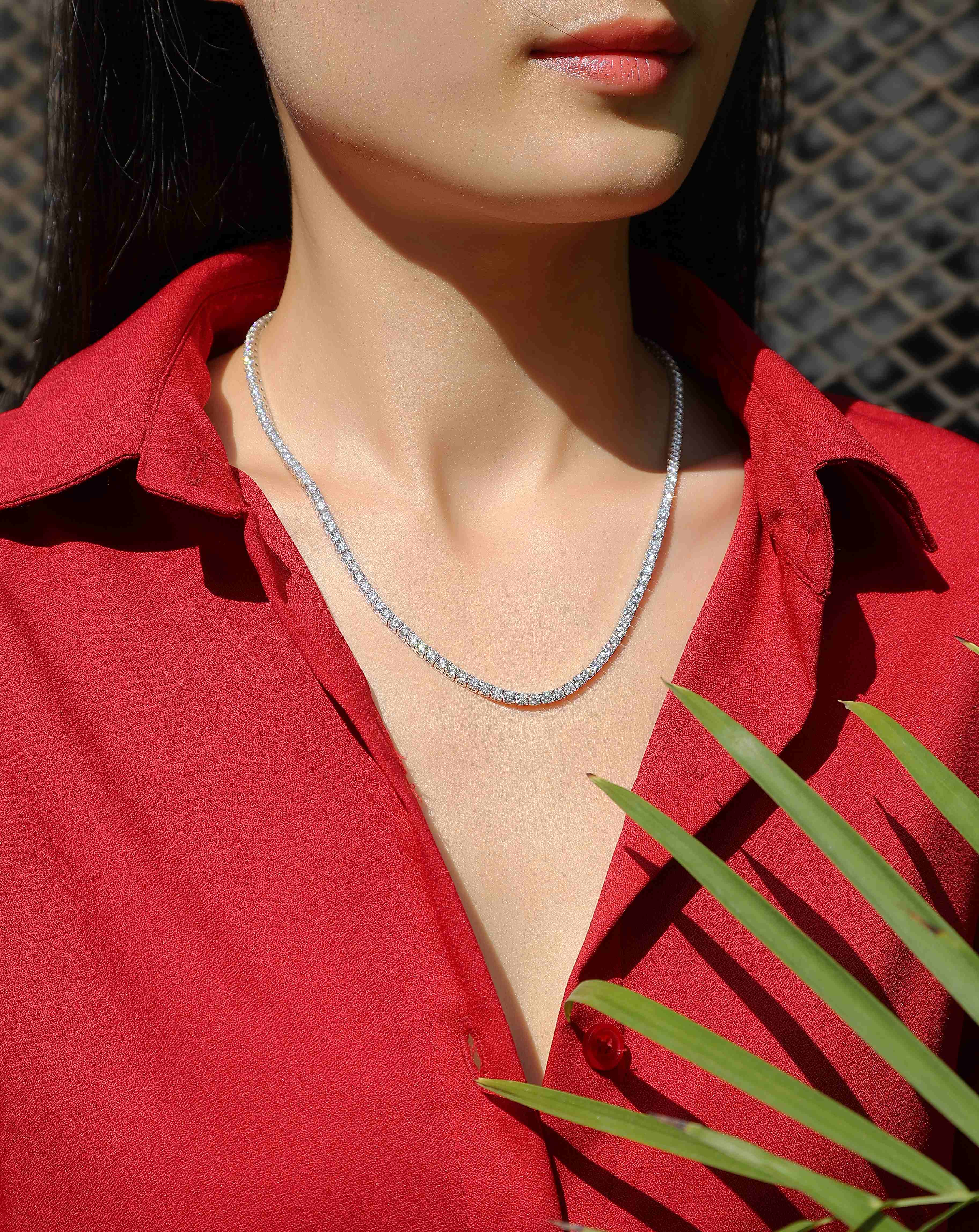 Endless Starry River - A Luxurious And Fashionable Light Luxury Jewelry Necklace Pendant Set With Top-quality Moissanite, S925 Silver-plated Platinum.