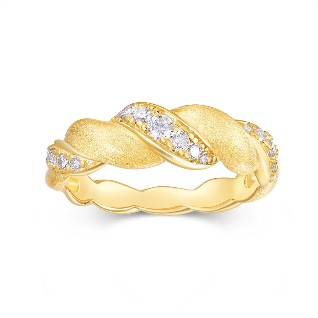 Minimalist Moissanite Ring – Gold Plated 925 Sterling Silver Luxury Engagement Ring with GRA Certificate