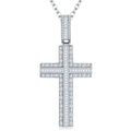 A Luxurious And Fashionable Minimalist Jewelry Pendant Necklace Set With Top-quality Moissanite, Made Of S925 Silver Electroplated With Platinum.